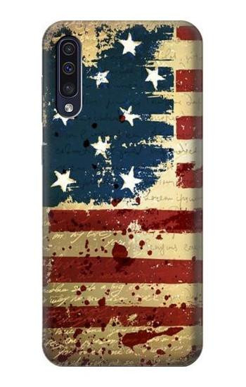 S2349 Old American Flag Hülle Schutzhülle Taschen für Samsung Galaxy A70