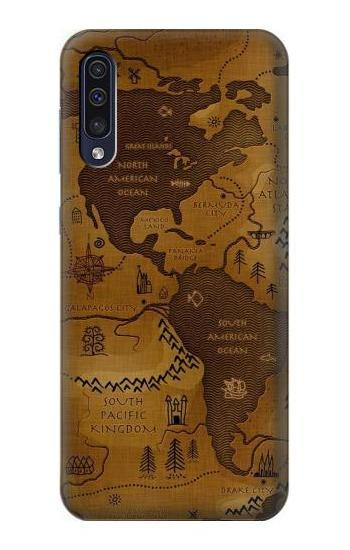 S2861 Antique World Map Hülle Schutzhülle Taschen für Samsung Galaxy A70