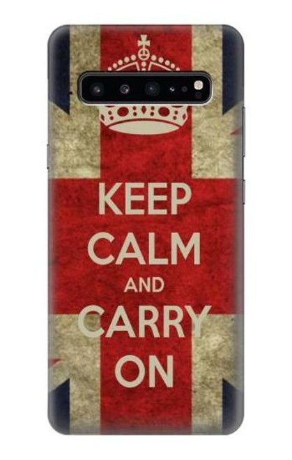S0674 Keep Calm and Carry On Hülle Schutzhülle Taschen für Samsung Galaxy S10 5G