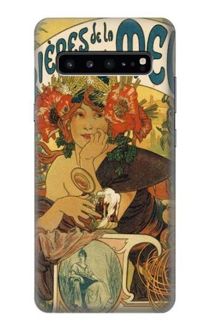 S2740 Alphonse Mucha Bieres De La Muse Hülle Schutzhülle Taschen für Samsung Galaxy S10 5G