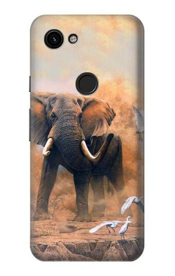 S1292 Dusty Elephant Egrets Hülle Schutzhülle Taschen für Google Pixel 3a