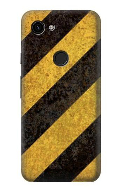 S2231 Yellow and Black Line Hazard Striped Hülle Schutzhülle Taschen für Google Pixel 3a