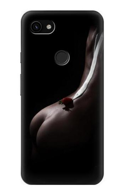 S0546 Sexy Cream Strawberry Hülle Schutzhülle Taschen für Google Pixel 3a XL