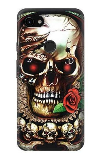 S0753 Skull Wing Rose Punk Hülle Schutzhülle Taschen für Google Pixel 3a XL