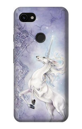S1134 White Horse Unicorn Hülle Schutzhülle Taschen für Google Pixel 3a XL