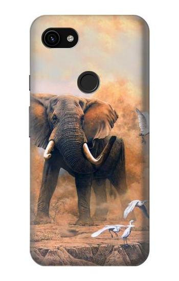 S1292 Dusty Elephant Egrets Hülle Schutzhülle Taschen für Google Pixel 3a XL