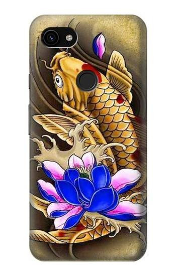 S1604 Carp Koi Fish Japanese Tattoo Hülle Schutzhülle Taschen für Google Pixel 3a XL