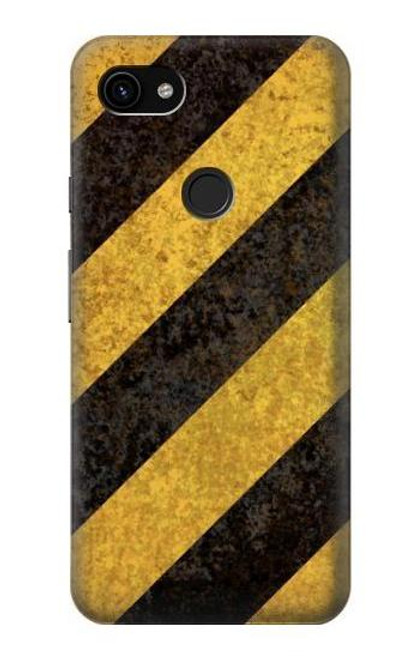 S2231 Yellow and Black Line Hazard Striped Hülle Schutzhülle Taschen für Google Pixel 3a XL