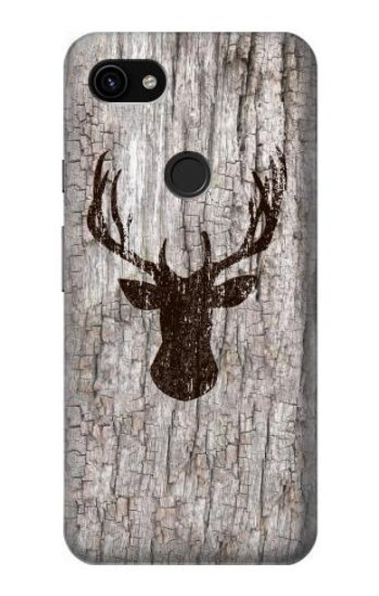 S2505 Reindeer Head Old Wood Texture Graphic Hülle Schutzhülle Taschen für Google Pixel 3a XL