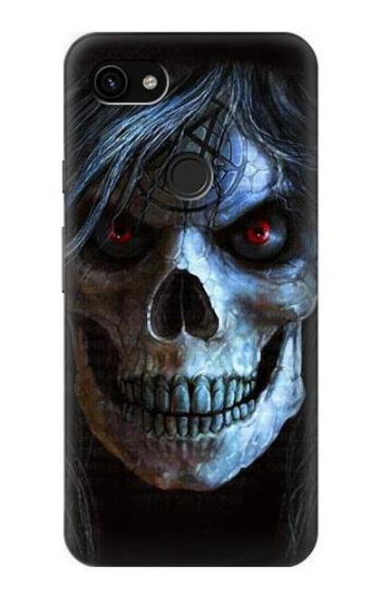 S2585 Evil Death Skull Pentagram Hülle Schutzhülle Taschen für Google Pixel 3a XL
