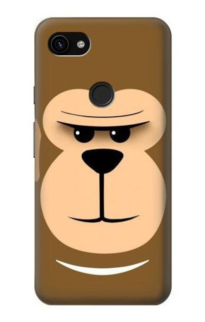 S2721 Cute Grumpy Monkey Cartoon Hülle Schutzhülle Taschen für Google Pixel 3a XL