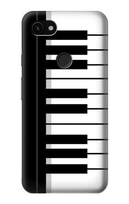 S3078 Black and White Piano Keyboard Hülle Schutzhülle Taschen für Google Pixel 3a XL