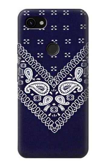 S3357 Navy Blue Bandana Pattern Hülle Schutzhülle Taschen für Google Pixel 3a XL