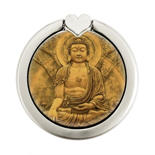 S2452 Buddha Bas Relief Art Graphic Printed Grafik Ringhalter und PopSockets