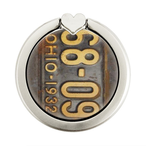 S3228 Vintage Car License Plate Grafik Ringhalter und PopSockets
