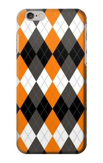 S3421 Black Orange White Argyle Plaid Hülle Schutzhülle Taschen für iPhone 6 6S
