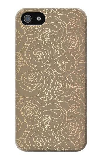 S3466 Gold Rose Pattern Hülle Schutzhülle Taschen für iPhone 5 5S SE