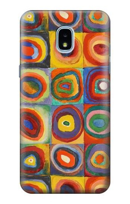 S3409 Squares Concentric Circles Hülle Schutzhülle Taschen für Samsung Galaxy J3 (2018), J3 Star, J3 V 3rd Gen, J3 Orbit, J3 Achieve, Express Prime 3, Amp Prime 3