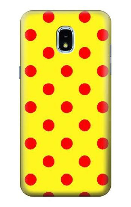 S3526 Red Spot Polka Dot Hülle Schutzhülle Taschen für Samsung Galaxy J3 (2018), J3 Star, J3 V 3rd Gen, J3 Orbit, J3 Achieve, Express Prime 3, Amp Prime 3