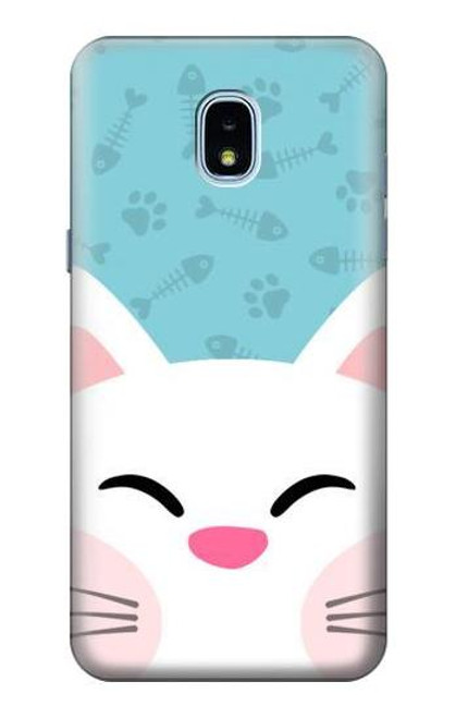 S3542 Cute Cat Cartoon Hülle Schutzhülle Taschen für Samsung Galaxy J3 (2018), J3 Star, J3 V 3rd Gen, J3 Orbit, J3 Achieve, Express Prime 3, Amp Prime 3