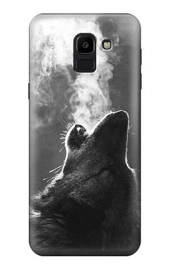 S3505 Wolf Howling Hülle Schutzhülle Taschen für Samsung Galaxy J6 (2018)