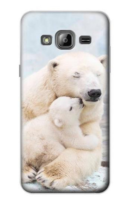 S3373 Polar Bear Hug Family Hülle Schutzhülle Taschen für Samsung Galaxy J3 (2016)