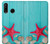 S3428 Aqua Wood Starfish Shell Hülle Schutzhülle Taschen für Huawei P30 lite