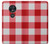 S3535 Red Gingham Hülle Schutzhülle Taschen für Motorola Moto G7 Power