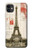 S2108 Eiffel Tower Paris Postcard Hülle Schutzhülle Taschen für iPhone 11