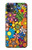 S3281 Colorful Hippie Flowers Pattern Hülle Schutzhülle Taschen für iPhone 11