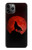 S2955 Wolf Howling Red Moon Hülle Schutzhülle Taschen für iPhone 11 Pro