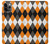 S3421 Black Orange White Argyle Plaid Hülle Schutzhülle Taschen für iPhone 11 Pro