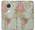 S3418 Vintage World Map Hülle Schutzhülle Taschen für Motorola Moto G7, Moto G7 Plus