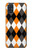 S3421 Black Orange White Argyle Plaid Hülle Schutzhülle Taschen für Samsung Galaxy A51