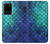 S3047 Green Mermaid Fish Scale Hülle Schutzhülle Taschen für Samsung Galaxy S20 Plus, Galaxy S20+