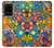 S3281 Colorful Hippie Flowers Pattern Hülle Schutzhülle Taschen für Samsung Galaxy S20 Plus, Galaxy S20+