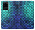 S3047 Green Mermaid Fish Scale Hülle Schutzhülle Taschen für Samsung Galaxy S20 Ultra