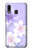 S2361 Purple White Flowers Hülle Schutzhülle Taschen für Samsung Galaxy A20, Galaxy A30