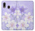 S2361 Purple White Flowers Hülle Schutzhülle Taschen für Samsung Galaxy A20, Galaxy A30