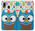 S2521 Cute Nerd Owl Cartoon Hülle Schutzhülle Taschen für Samsung Galaxy A20, Galaxy A30