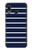 S2767 Navy White Striped Hülle Schutzhülle Taschen für Samsung Galaxy A20, Galaxy A30