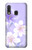 S2361 Purple White Flowers Hülle Schutzhülle Taschen für Samsung Galaxy A20e