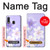S2361 Purple White Flowers Hülle Schutzhülle Taschen für Samsung Galaxy A20e