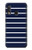 S2767 Navy White Striped Hülle Schutzhülle Taschen für Samsung Galaxy A20e