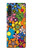 S3281 Colorful Hippie Flowers Pattern Hülle Schutzhülle Taschen für LG Velvet