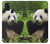 S1073 Panda Enjoy Eating Hülle Schutzhülle Taschen für Samsung Galaxy A21s