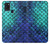 S3047 Green Mermaid Fish Scale Hülle Schutzhülle Taschen für Samsung Galaxy A21s