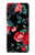 S3112 Rose Floral Pattern Black Hülle Schutzhülle Taschen für Samsung Galaxy A21s