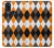S3421 Black Orange White Argyle Plaid Hülle Schutzhülle Taschen für Samsung Galaxy A21s
