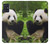 S1073 Panda Enjoy Eating Hülle Schutzhülle Taschen für Samsung Galaxy A51 5G